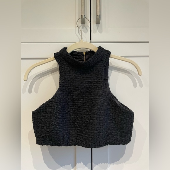 Alamour Black Racer Neck Crop Top - Picture 8 of 16